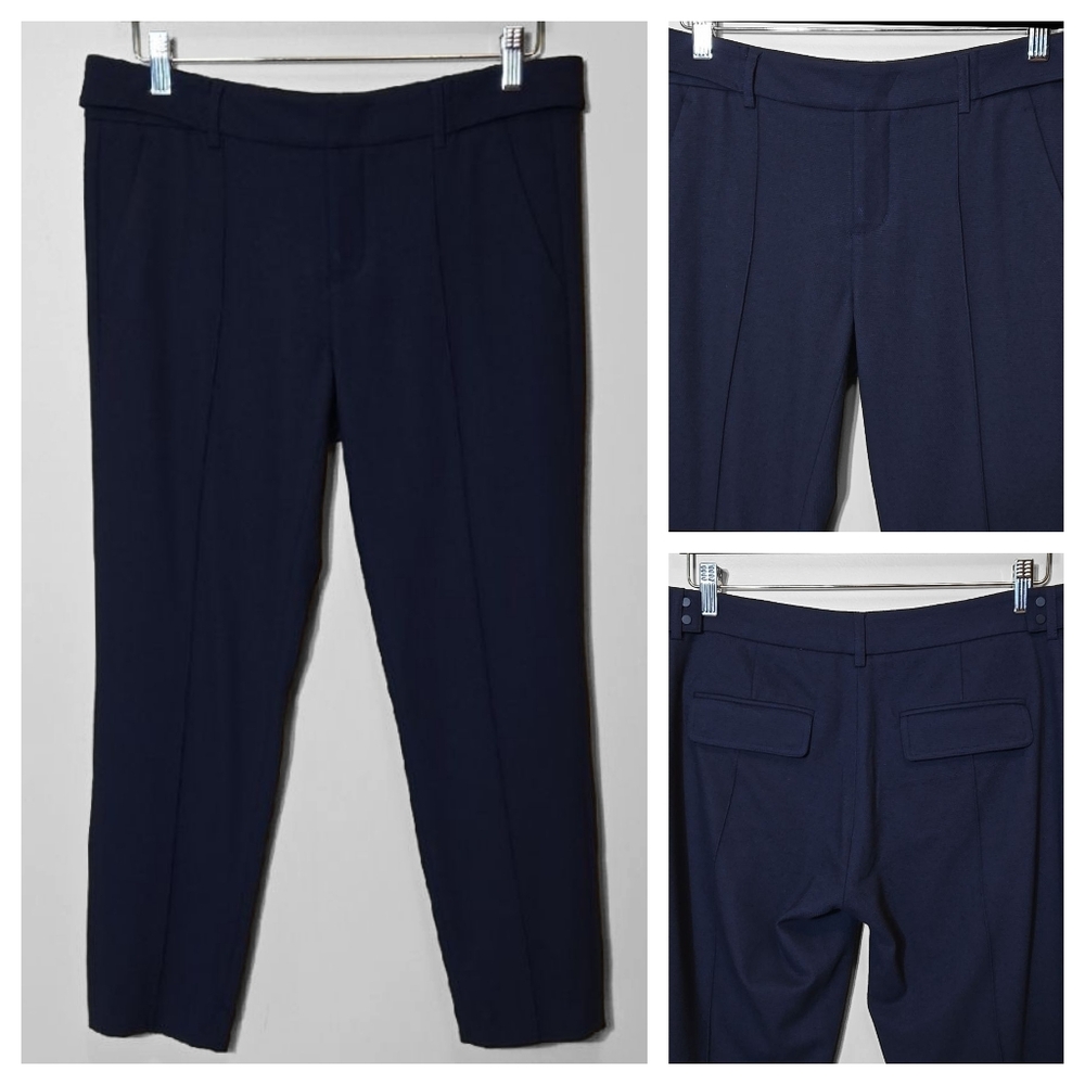 Vince Navy Wool Blend Crop Trouser Pant‎ Size 6 Coastal Workwear